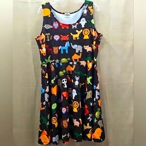 COPY - Cow Cow, Animal Print, Skater Dress, Sz 3XL, Brown